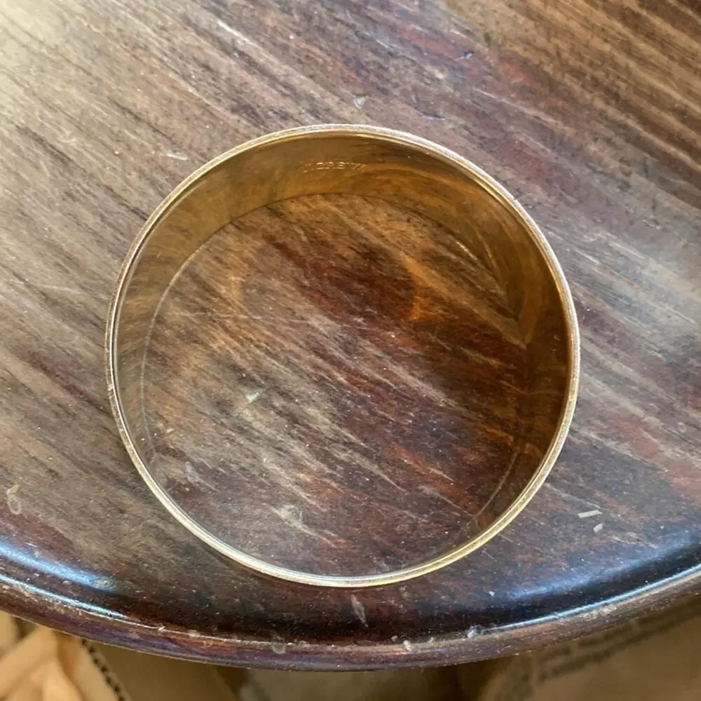 J. Crew gold‎ and brown contemporary wide bangle bracelet